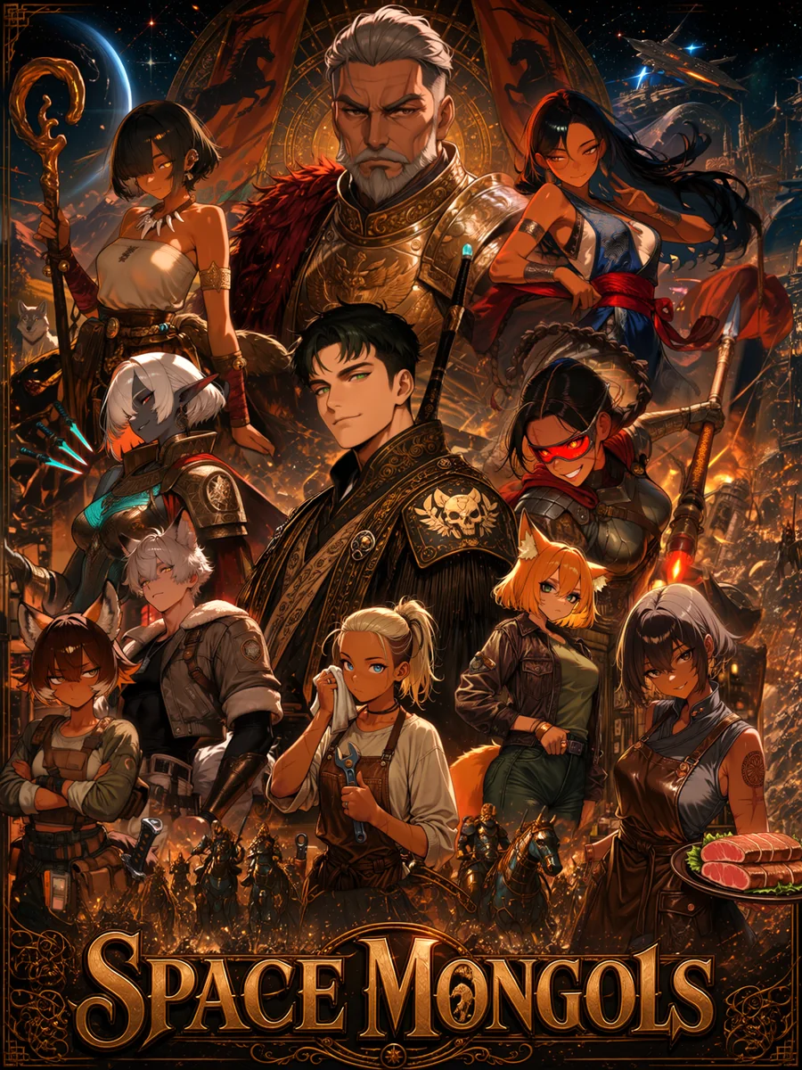 Space Mongols cast poster with the full roster